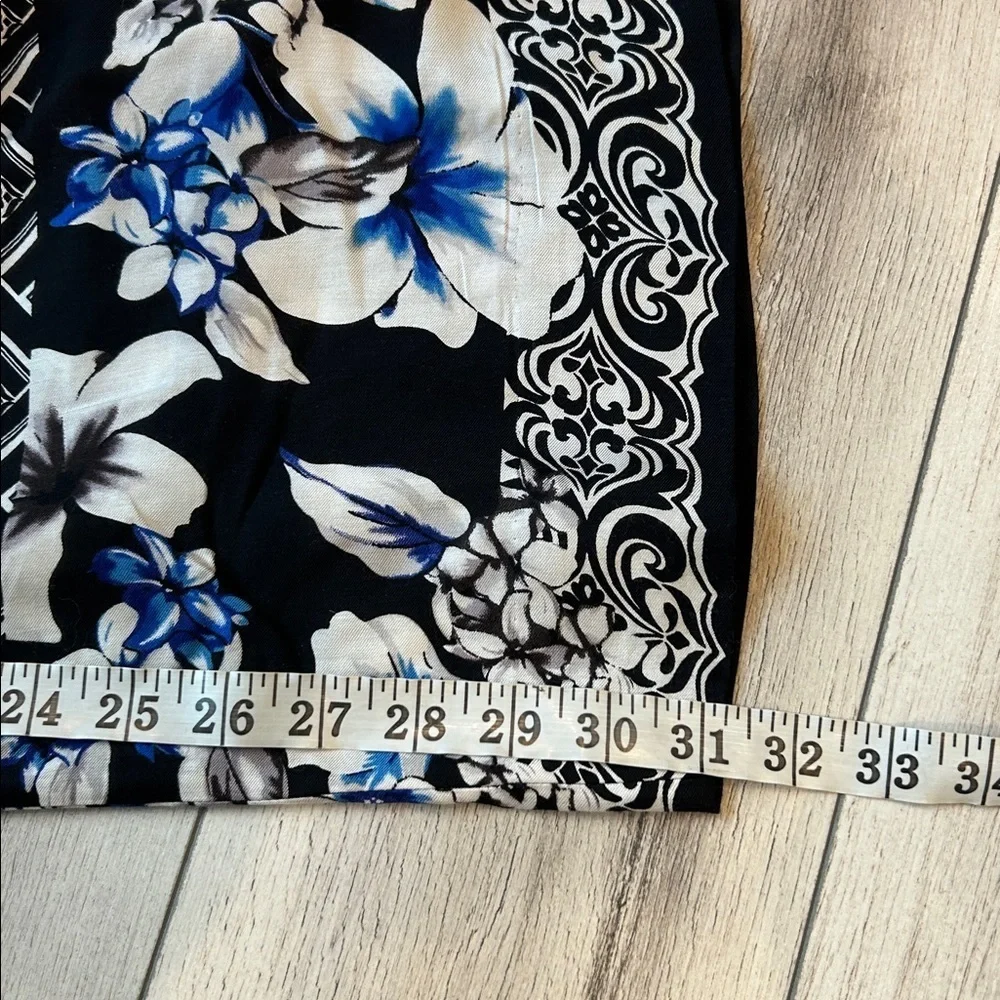 WHBM wide leg polyester pants size 00 blue black